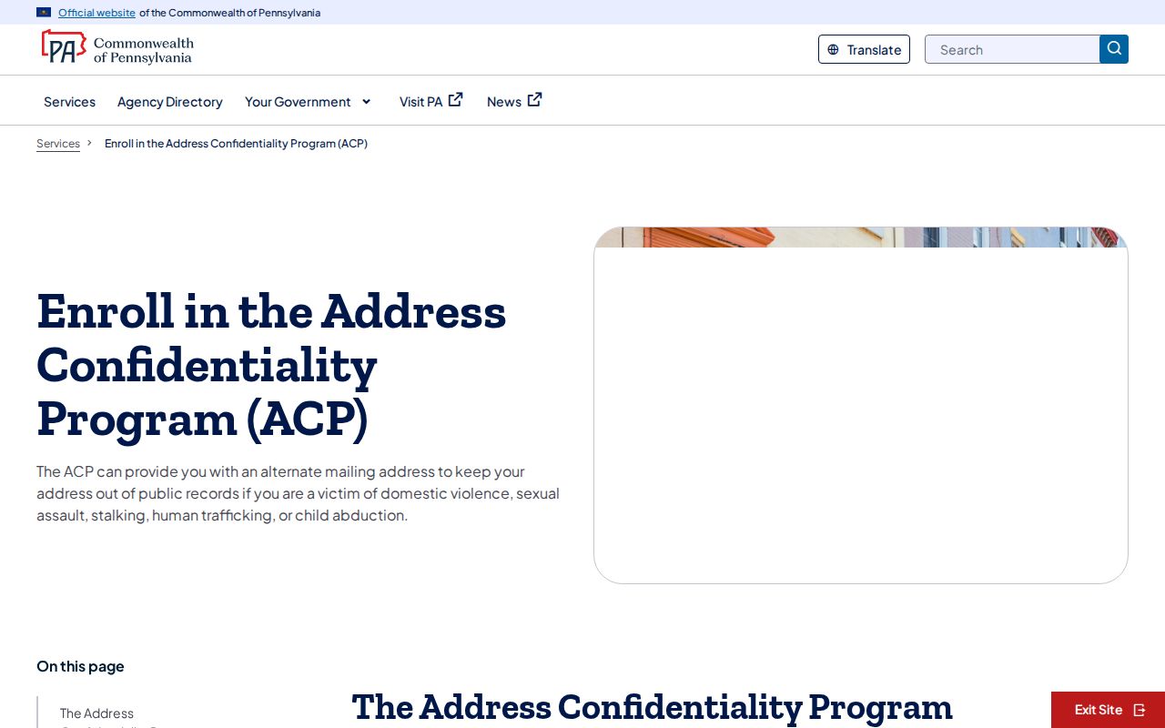 New Castle resident lookup Pennsylvania address confidentiality program